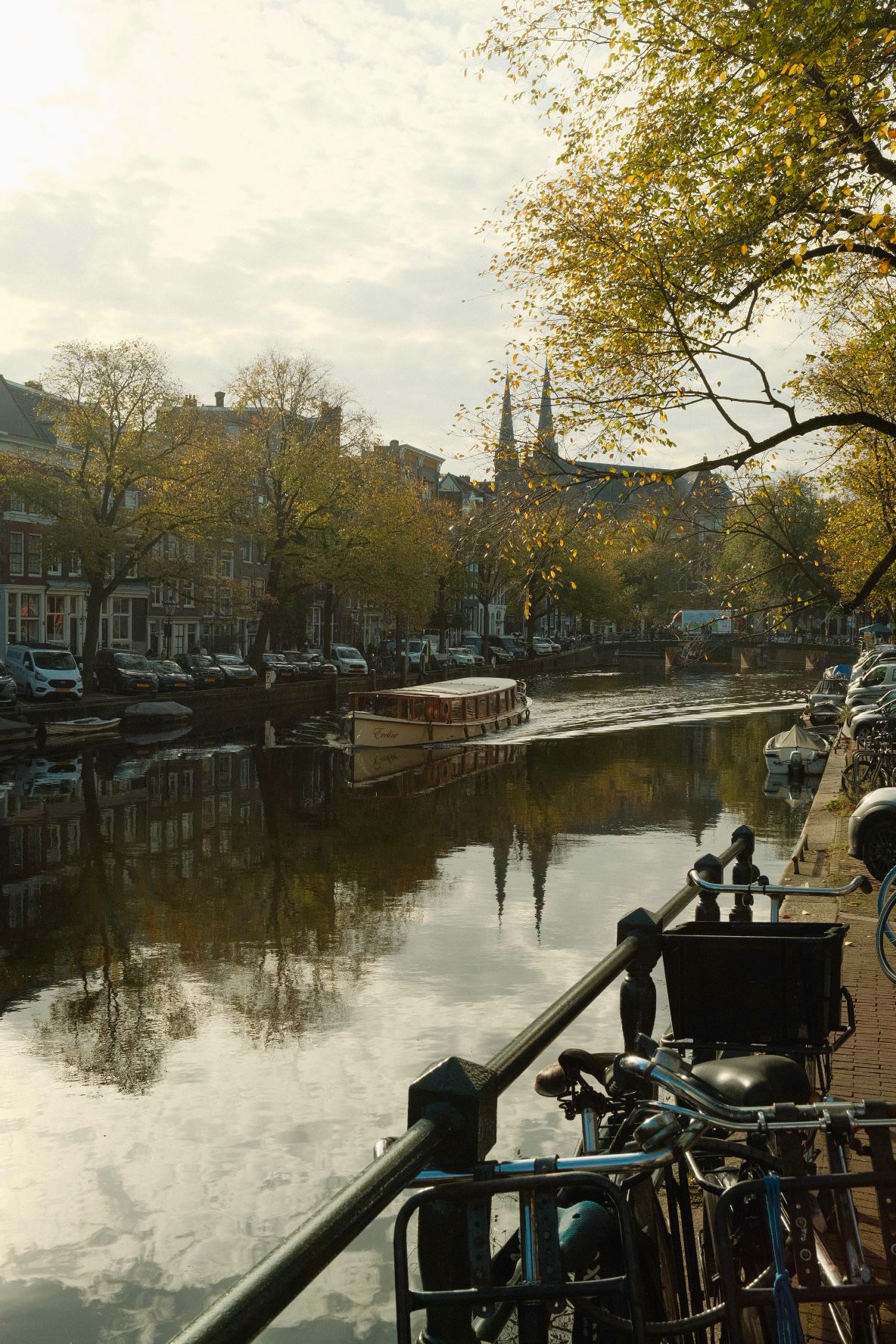 Amsterdam canals in fall.