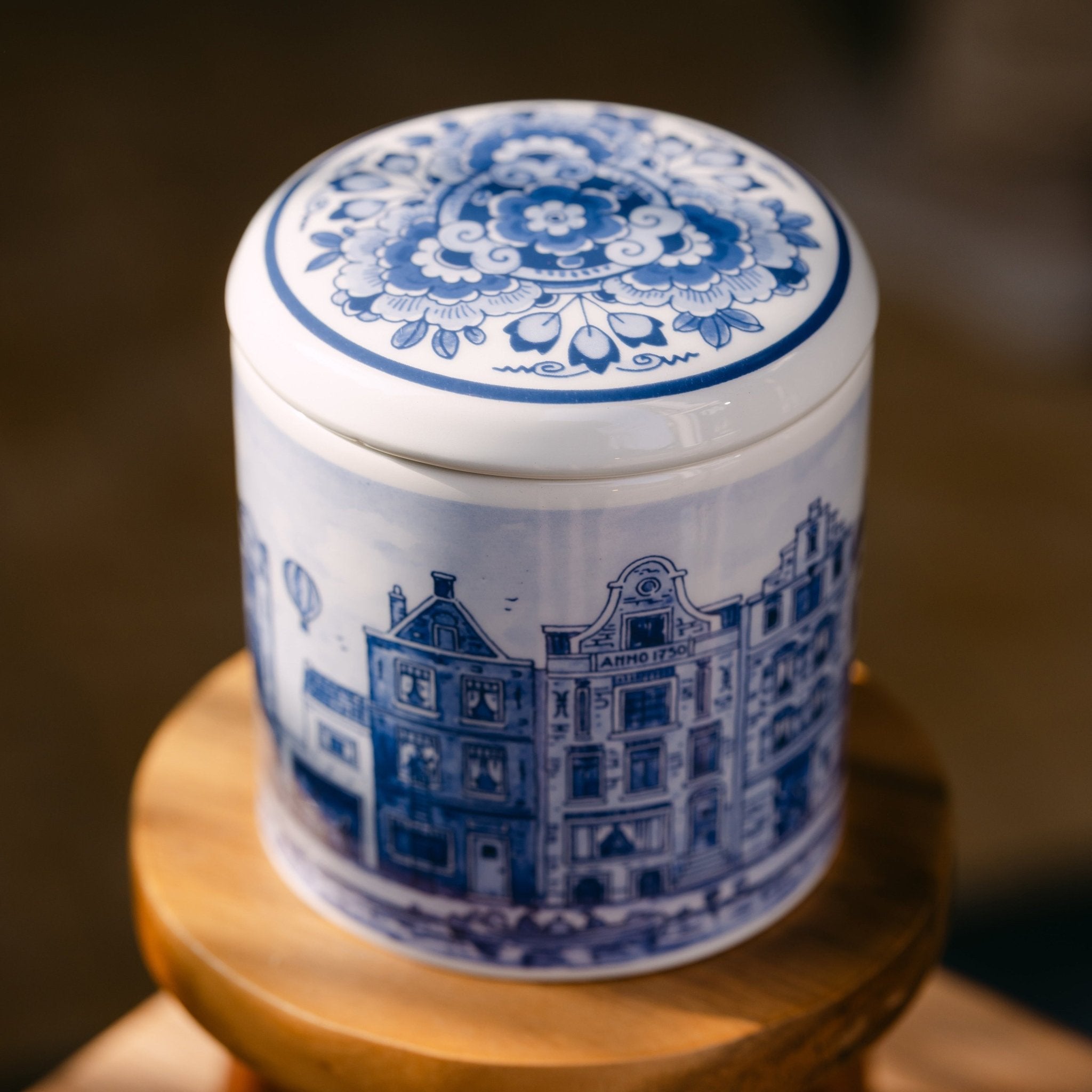 Delft Blue Jar 'Amsterdam' - 1 jar with 10 pc - Hans Egstorf