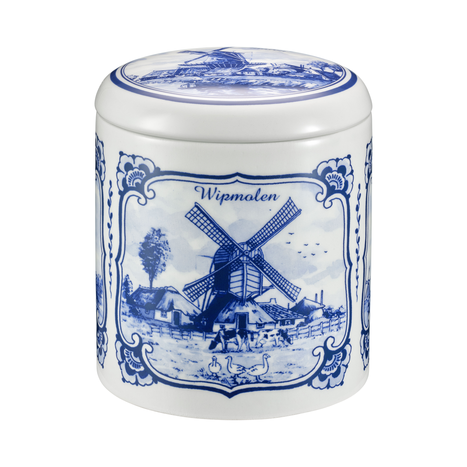 Delft Blue Jar 'Windmill' - 1 jar with 10 pc