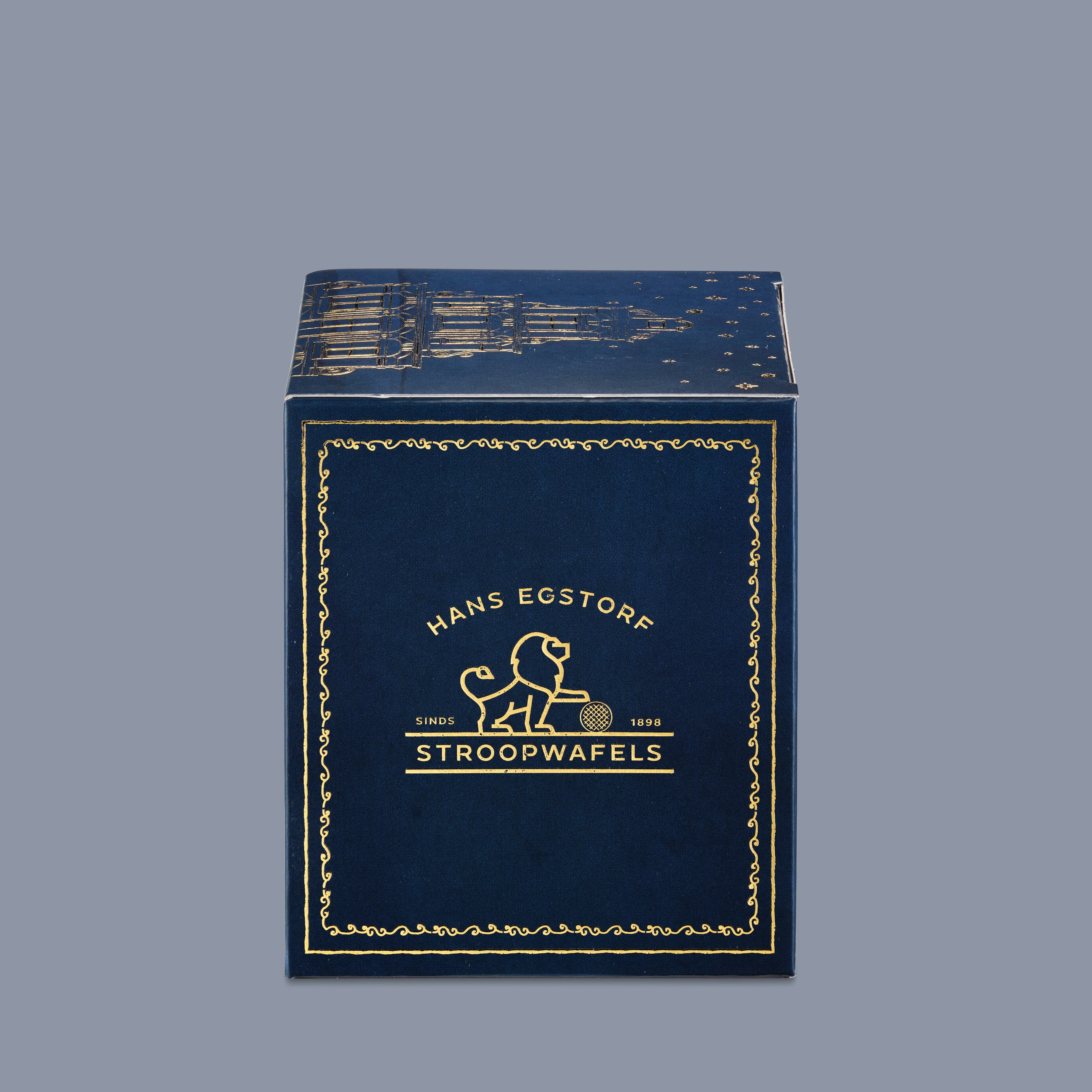 The Original Amsterdam Stroopwafel Blue Colour Box - 1 Box With 10 pc - Hans Egstorf