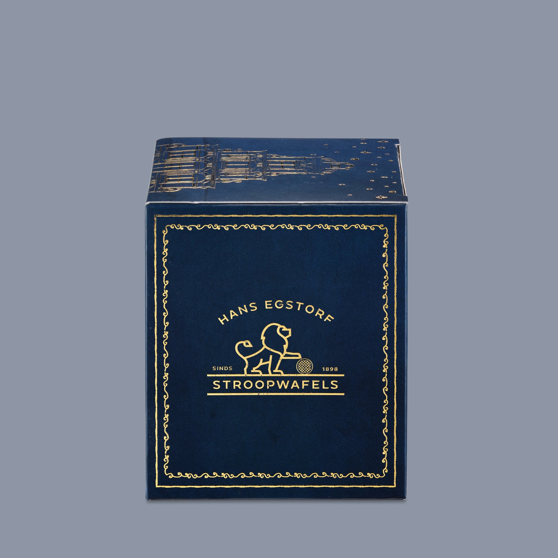 The Original Amsterdam Stroopwafel Blue Colour Box - 1 Box With 10 pc - Hans Egstorf