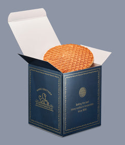 The Original Amsterdam Stroopwafel Blue Colour Box - 1 Box With 10 pc - Hans Egstorf