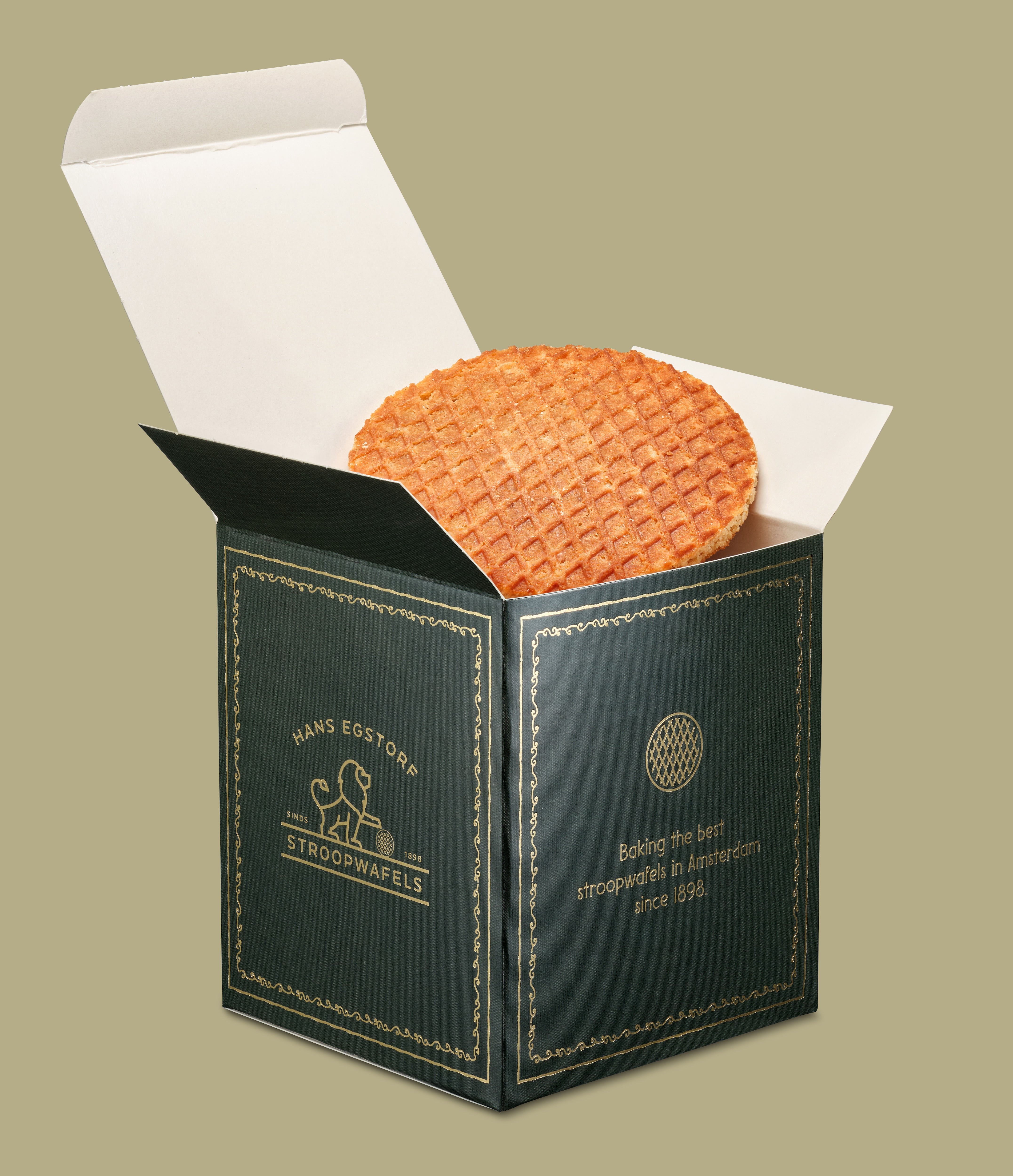 The Original Amsterdam Stroopwafel Green Colour Box - 10 pc - Hans Egstorf