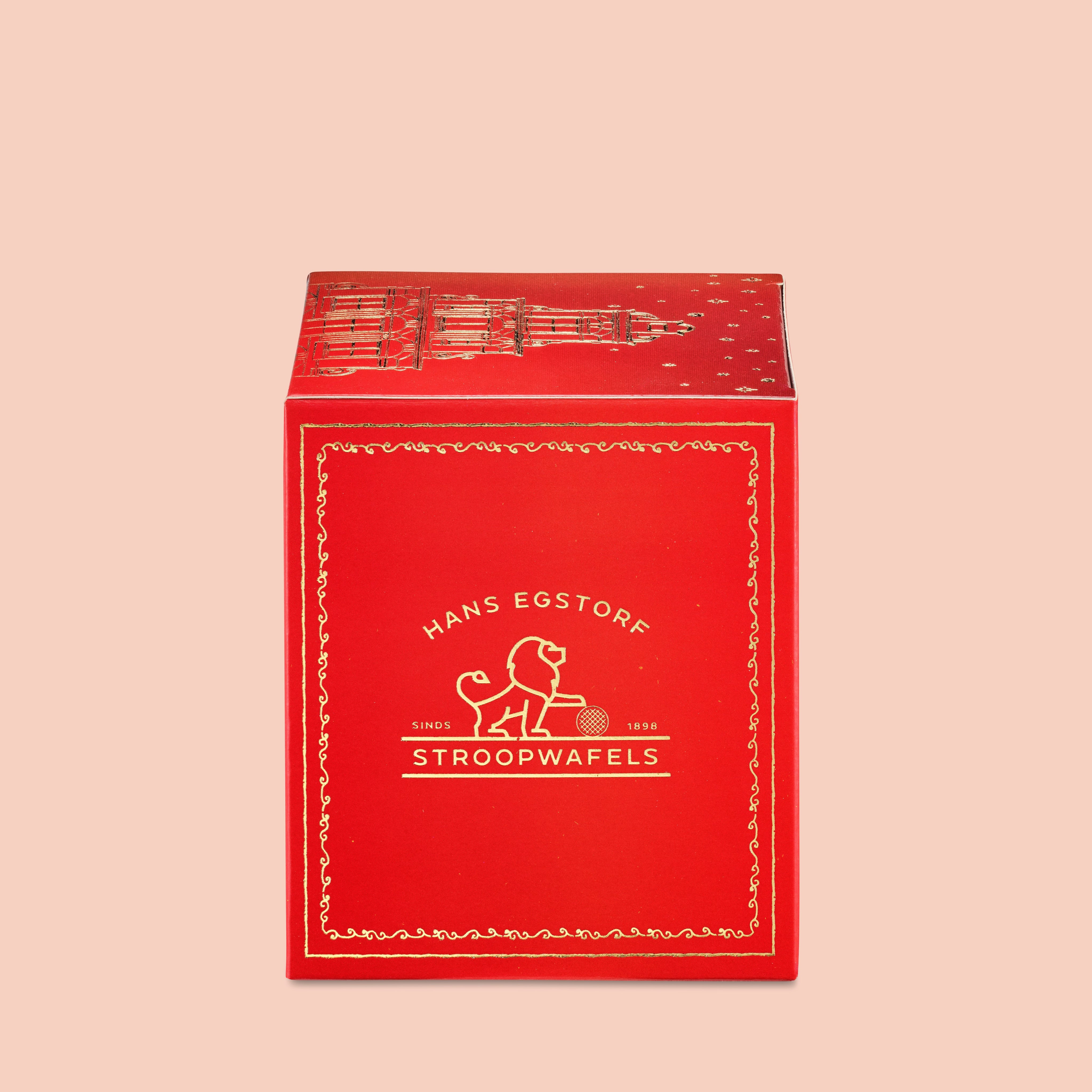 The Original Amsterdam Stroopwafel Red Colour Box - 1 Box With 10 pc - Hans Egstorf