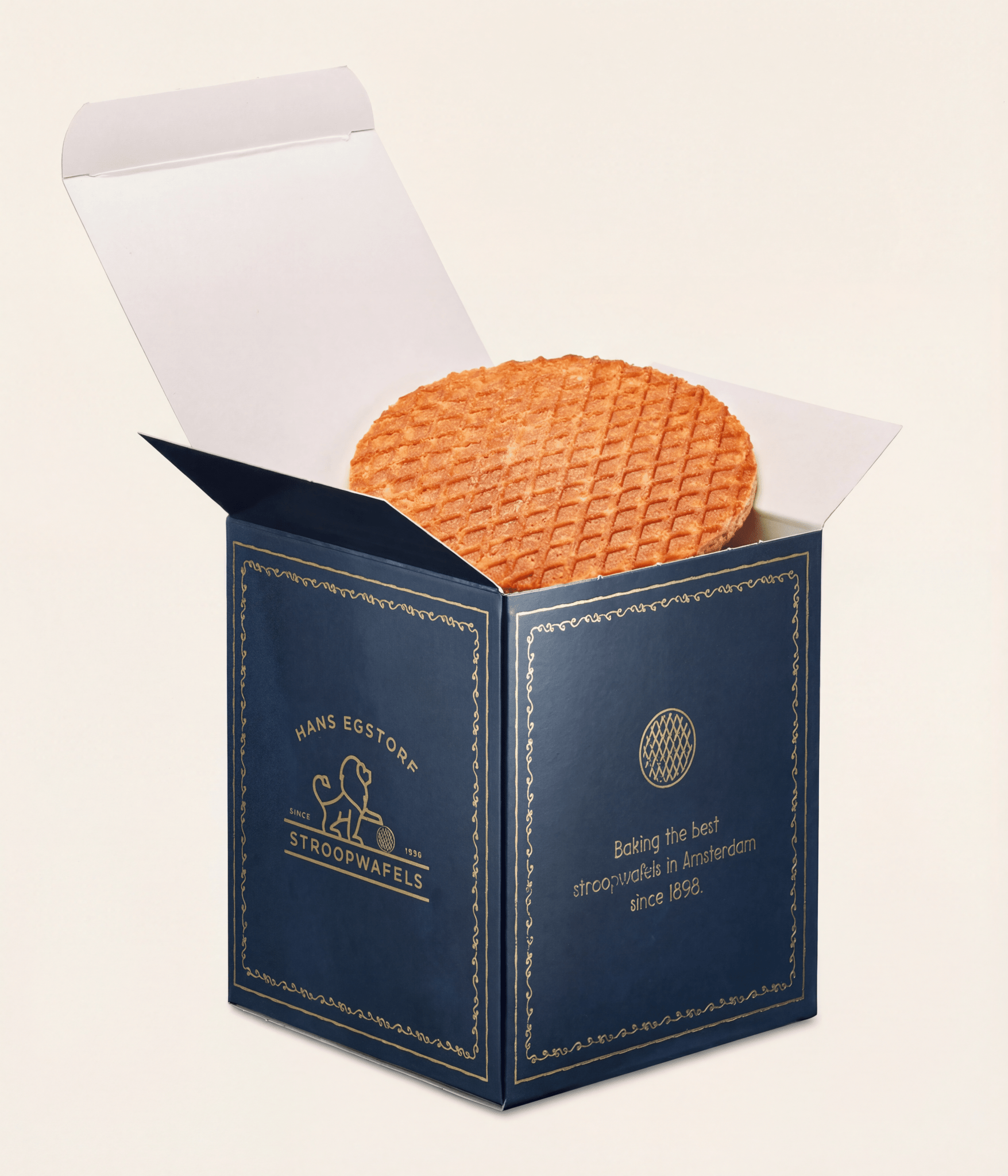 Classic Stroopwafel Blue Colour Box - 1 Box With 10 pc - Hans Egstorf