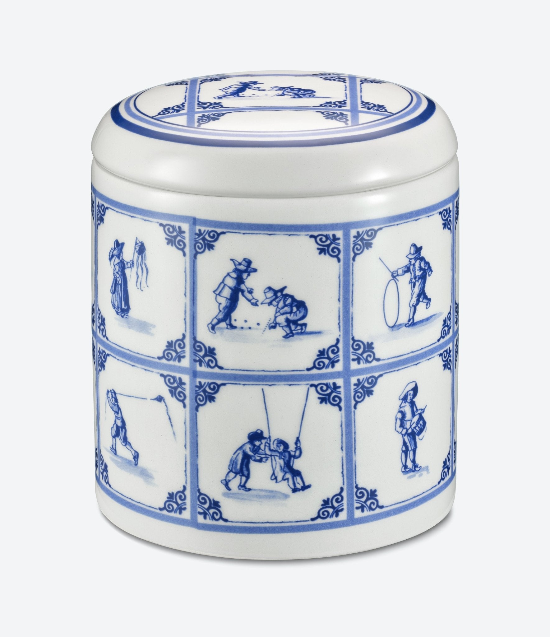 Delft Blue Jar 'Dutch Games' - 1 jar with 10 pc - Hans Egstorf