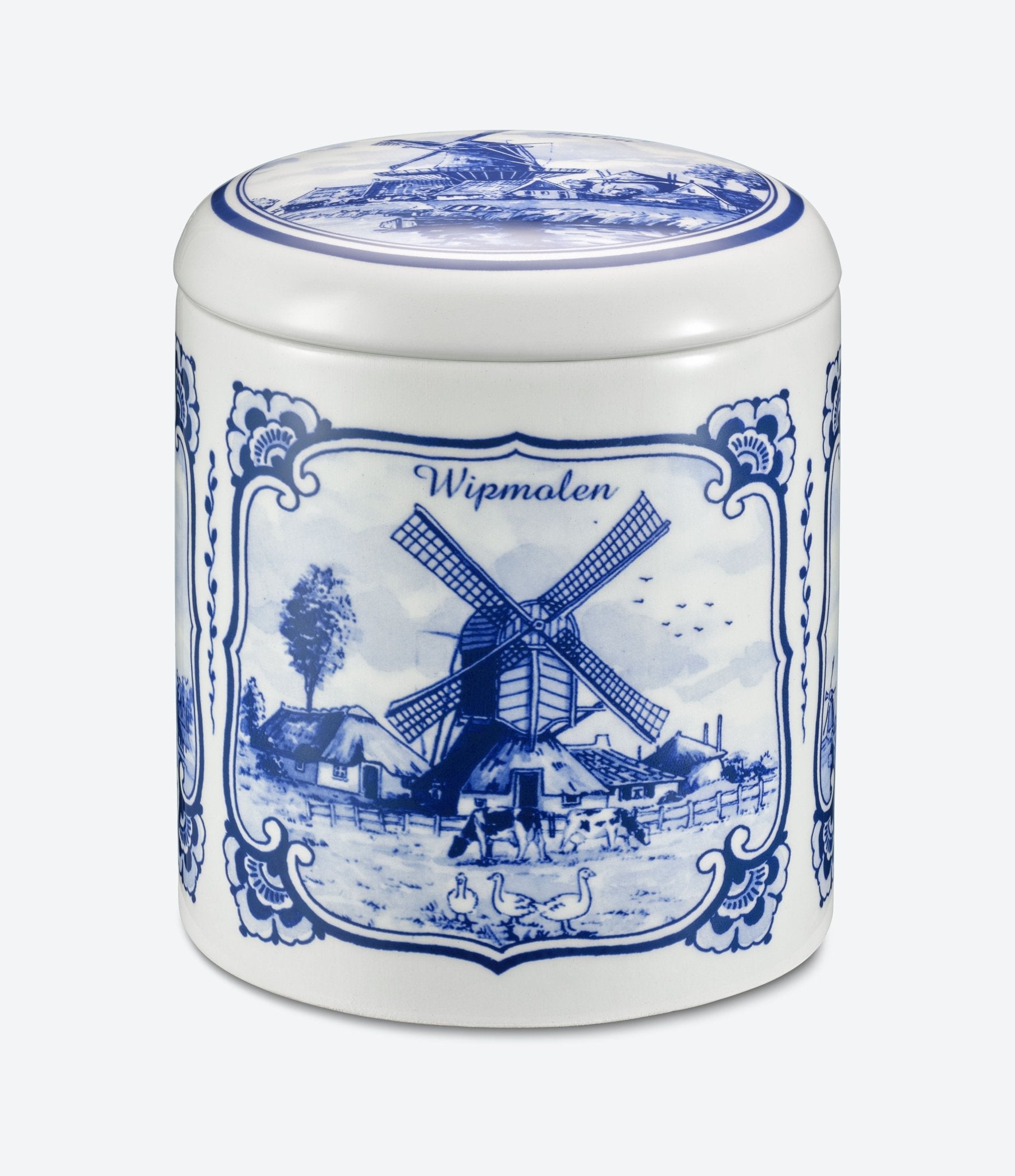 Delft Blue Jar 'Windmill' - 1 jar with 10 pc - Hans Egstorf